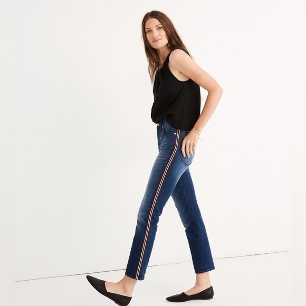 Madewell Stovepipe Straight Leg Jeans Ribbon Tux Stripe Edition 27